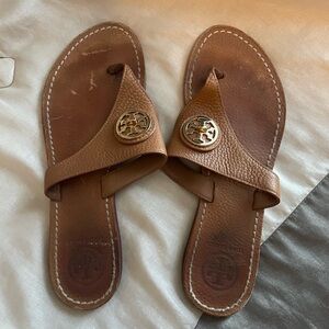 Tory Burch Brown Leather Sandals
